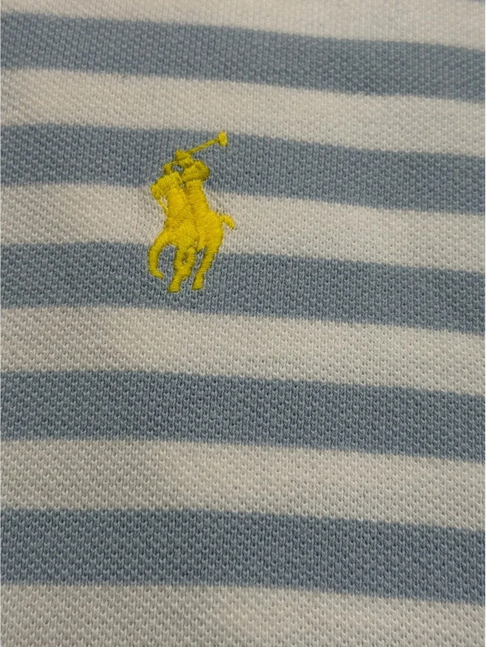 Polo Ralph Lauren Polo Shirt Mens XXL Blue White Stripe Yellow Pony Cotton